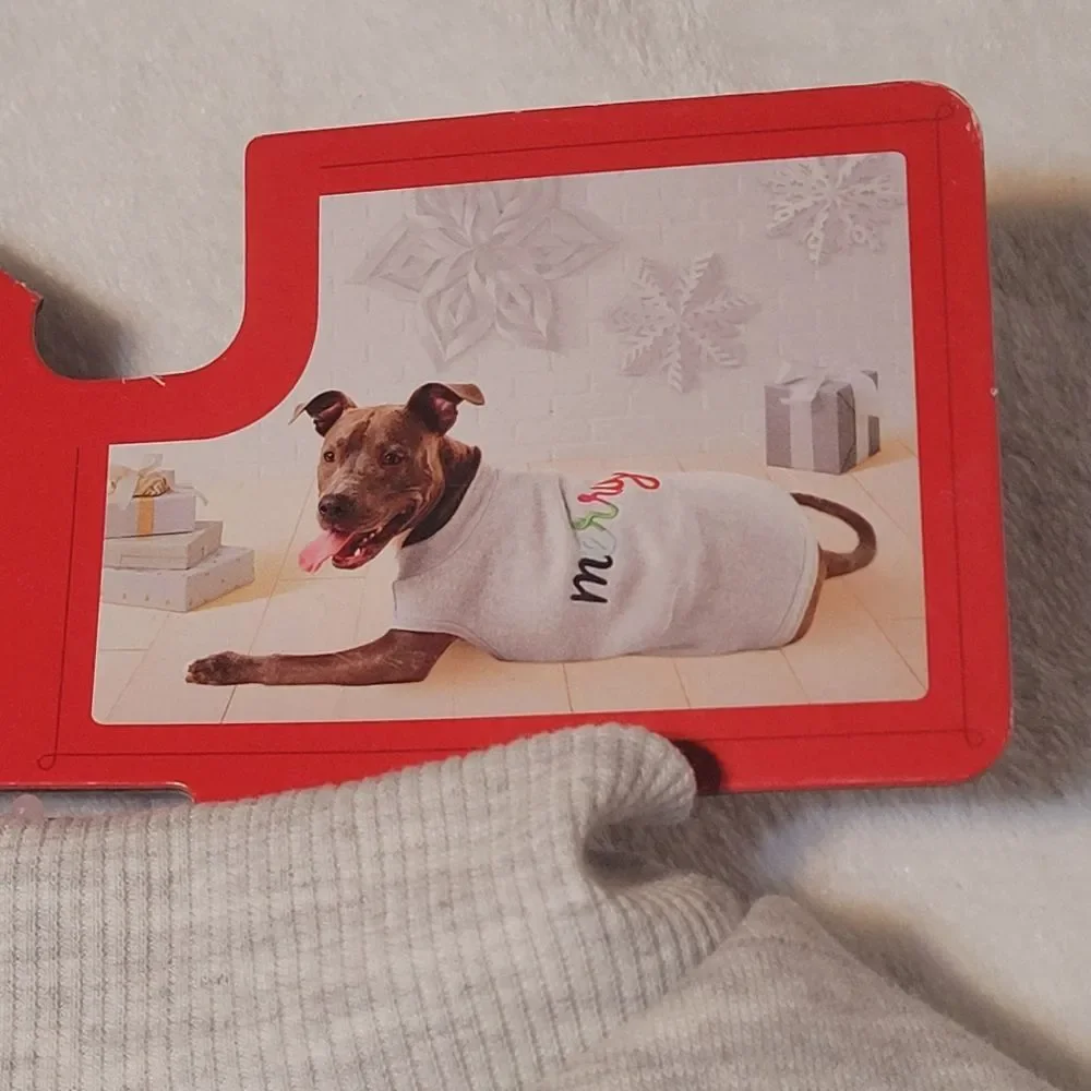 Wondershop Christmas Sweatshirt Merry in Embroidered Script Dogs Medium New OOS